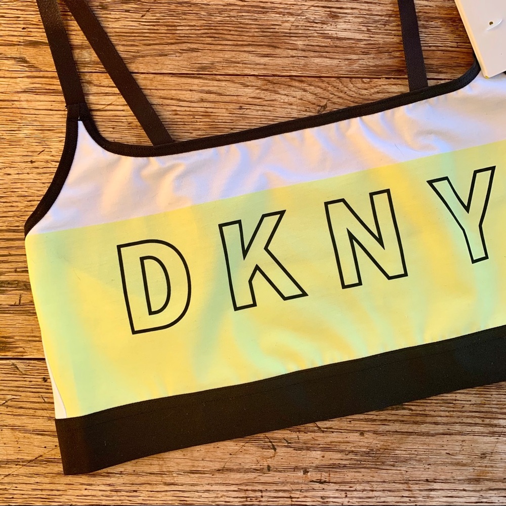 CLEARANCE DKNY Scoop Bralette—Seamless, Yellow Logo - Picture 3 of 7